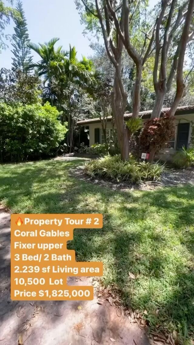 🔥Property Tour # 2
Coral Gables
Fixer upper
3 Bed/ 2 Bath
2.239 sf Living area
10,500  Lot 
Price $1,825,000
⭐️☎️call me for private showing and additional info#786.853.2333
Nayla Benitez
Broker Associate @ Berkshire Hathaway
#miamirealestate
#coconutgroverealestate
#coralgablesrealestate
#brickellrealestate
#southmiamirealestate
#pinecrestrealestate
#movetomiami
#coconutgroverealtor
#luxurymiamirealestate
#investinmiami
#miamirentals
#rentalsinbrickell
#milliondollarlisting
#openhousemiami
#luxuryhomes
#miamimarketupdate
#investinmiamirealestate
#brickellrealestate
#movetomiami